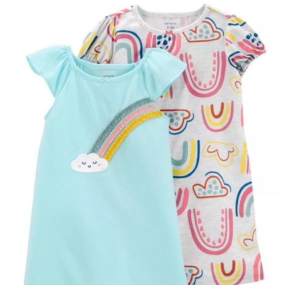 Girls Carter’s 2 Pack of Nightgowns Size 2-3 NWT - Picture 2 of 3